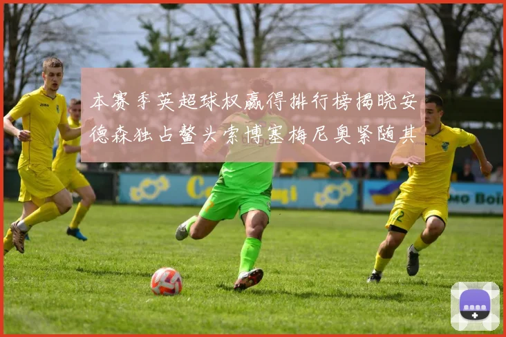 本赛季英超球权赢得排行榜揭晓安德森独占鳌头索博塞梅尼奥紧随其后